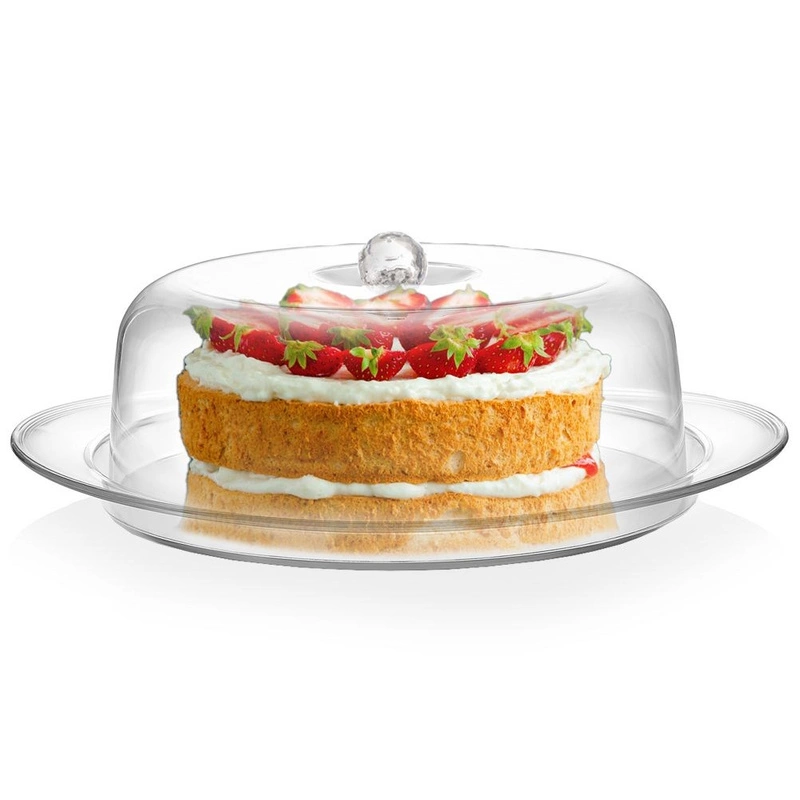 Tortenständer Tortenplatte Kuchenplatte aus Kunststoff mit Schirm aus Acryl 29 cm CHARISMA