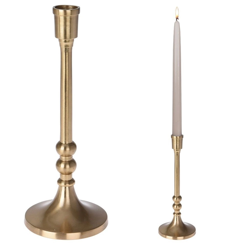 Kerzenständer Kerzenhalter Aluminium für Stabkerze in Goldfarbe LOFT 23,5 cm