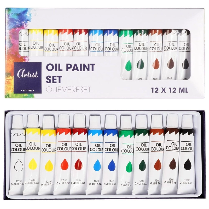 Ölfarben Farbenset für Ölmalerei Grundfarben in Tuben 12x12 ml für Anfänger Profis