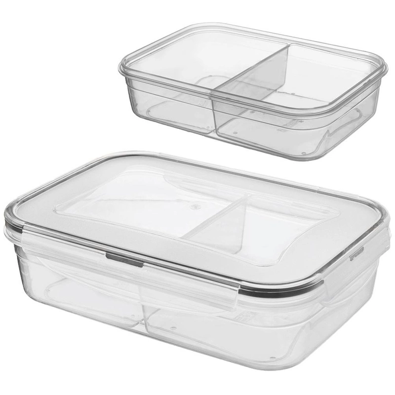 Lunchbox Lebensmittelbehälter Frischhaltedose mit Silikondichtung geteilt 1 L