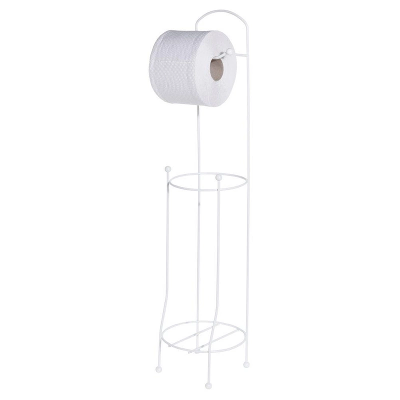 Ständer + Toilettenpapierhalter Toilettenpapierständer aus Metall weiß