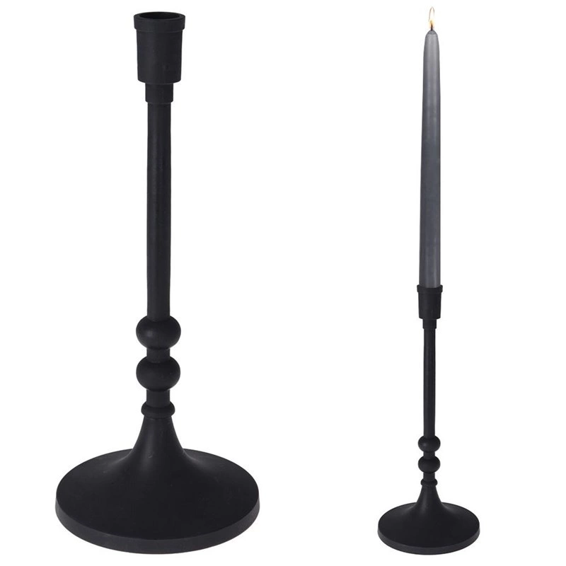 Kerzenständer Kerzenhalter Aluminium für Stabkerze schwarz LOFT 31 cm