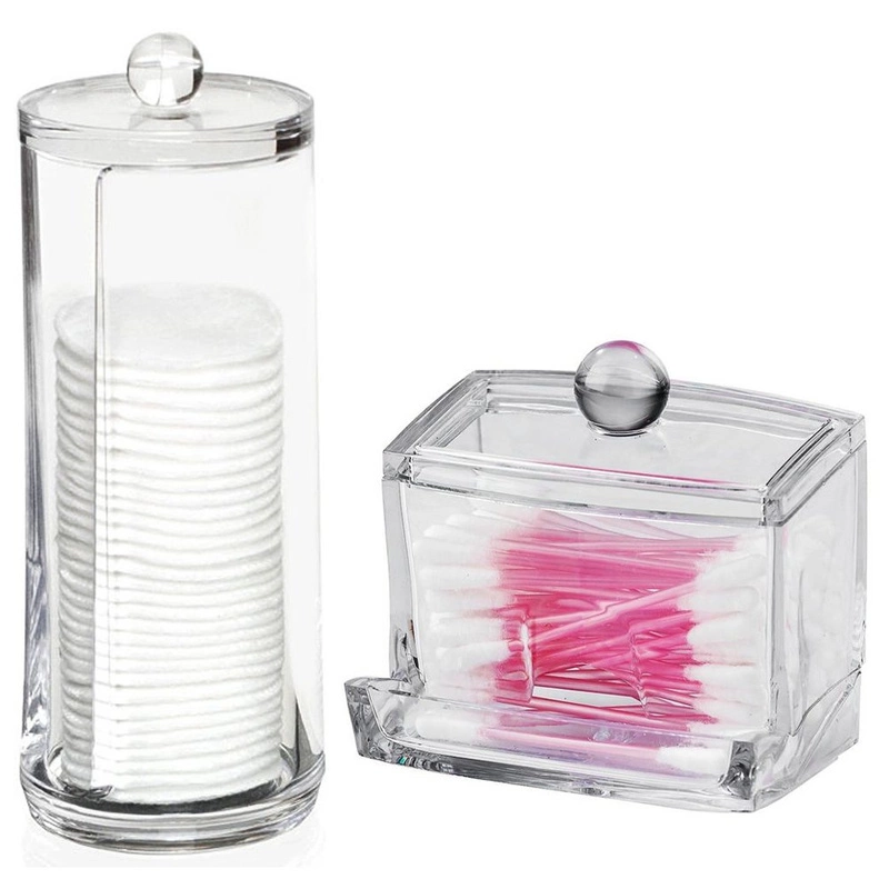 Container, dispenser for cosmetic pads and cotton buds, sanitary towels, cotton wools, set of 2.