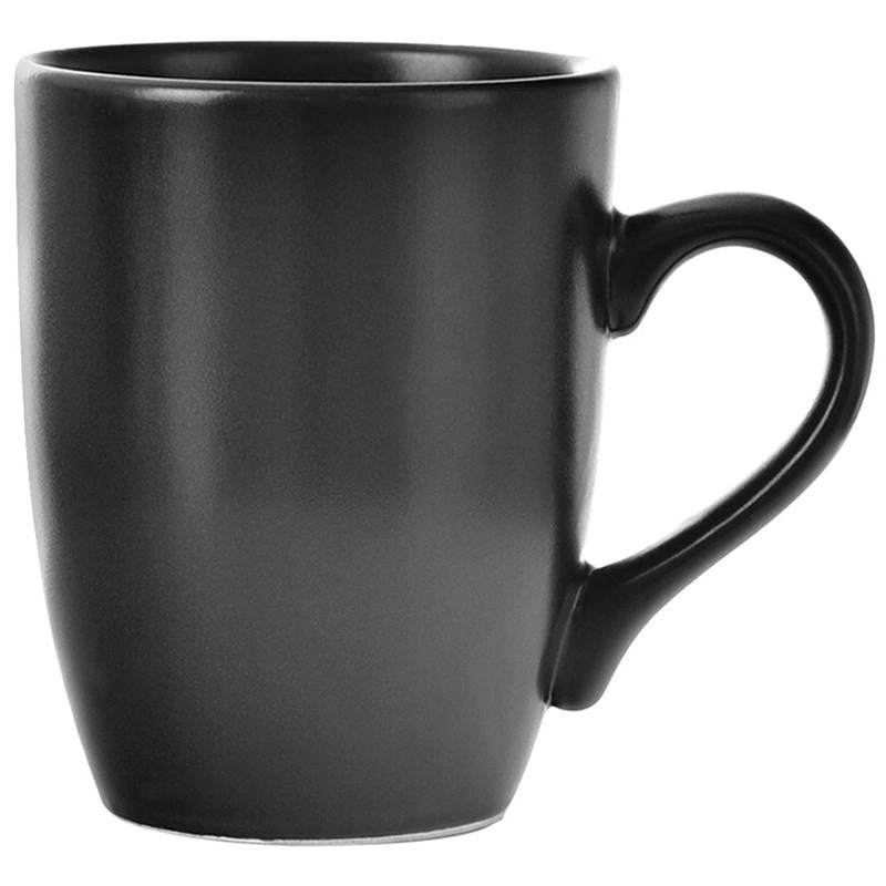 Trinkbecher Keramikbecher Kaffeebecher mit Henkel schwarz für Kaffee Tee mikrowellengeeignet ALFA 350 ml