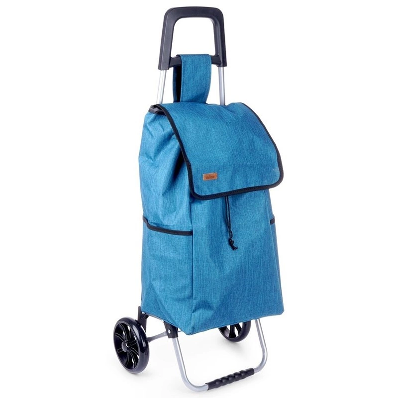 Einkaufstrolley Einkaufsroller Einkaufswagen Einkaufstasche auf Rollen blau 40 L 30 kg