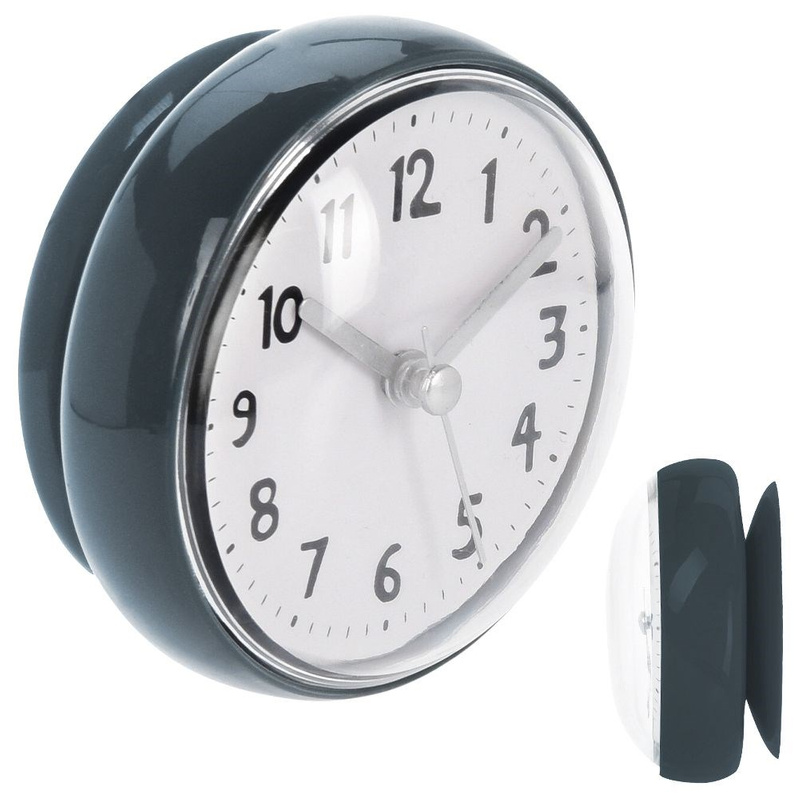 Zegar ścienny łazienkowy z przyssawką wodoodporny na przyssawki mały granatowy 7,5 cm